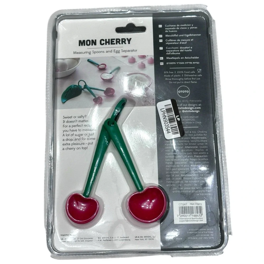 NEW OTOTO Mon Cherry Shaped‎ Measuring Spoons & Egg Separator